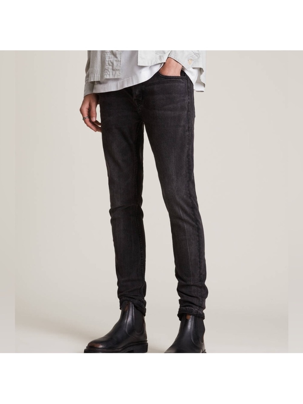 All Saints Black Wash Cigarette W30 Jeans